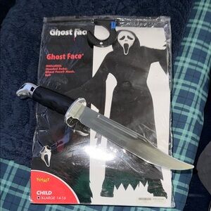 Spirit Ghost Face Kids Costume with Knife - Black and White